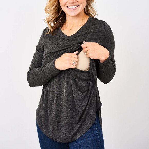 Latched Mama Long Sleeve V-Neck Tee (Large) - Picture 2 of 2